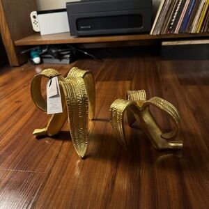 Gold Banana Candle Stick Holders